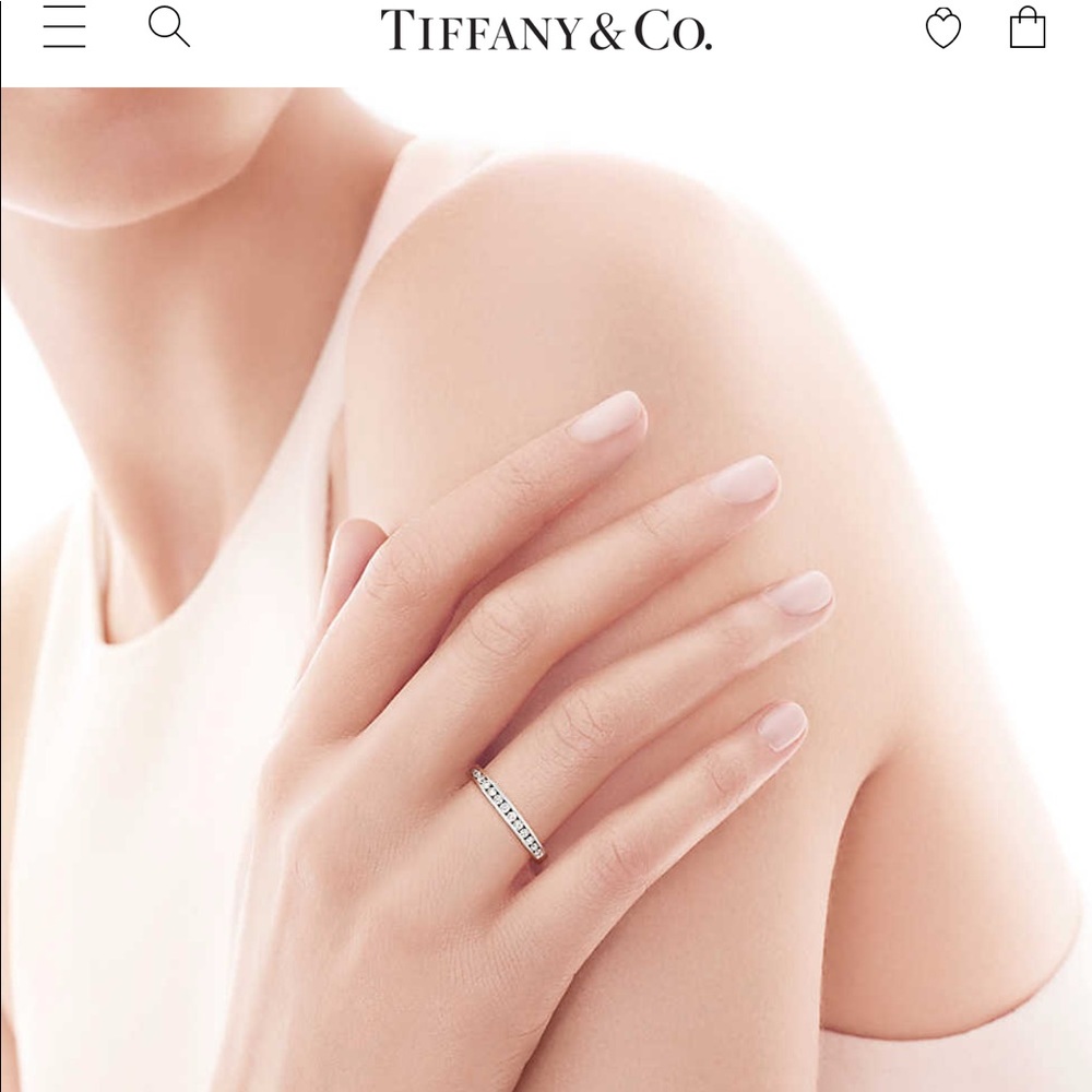 Tiffany&Co Platinum Half Circle Diamond Band